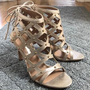 Audrey Brooke caged heels
